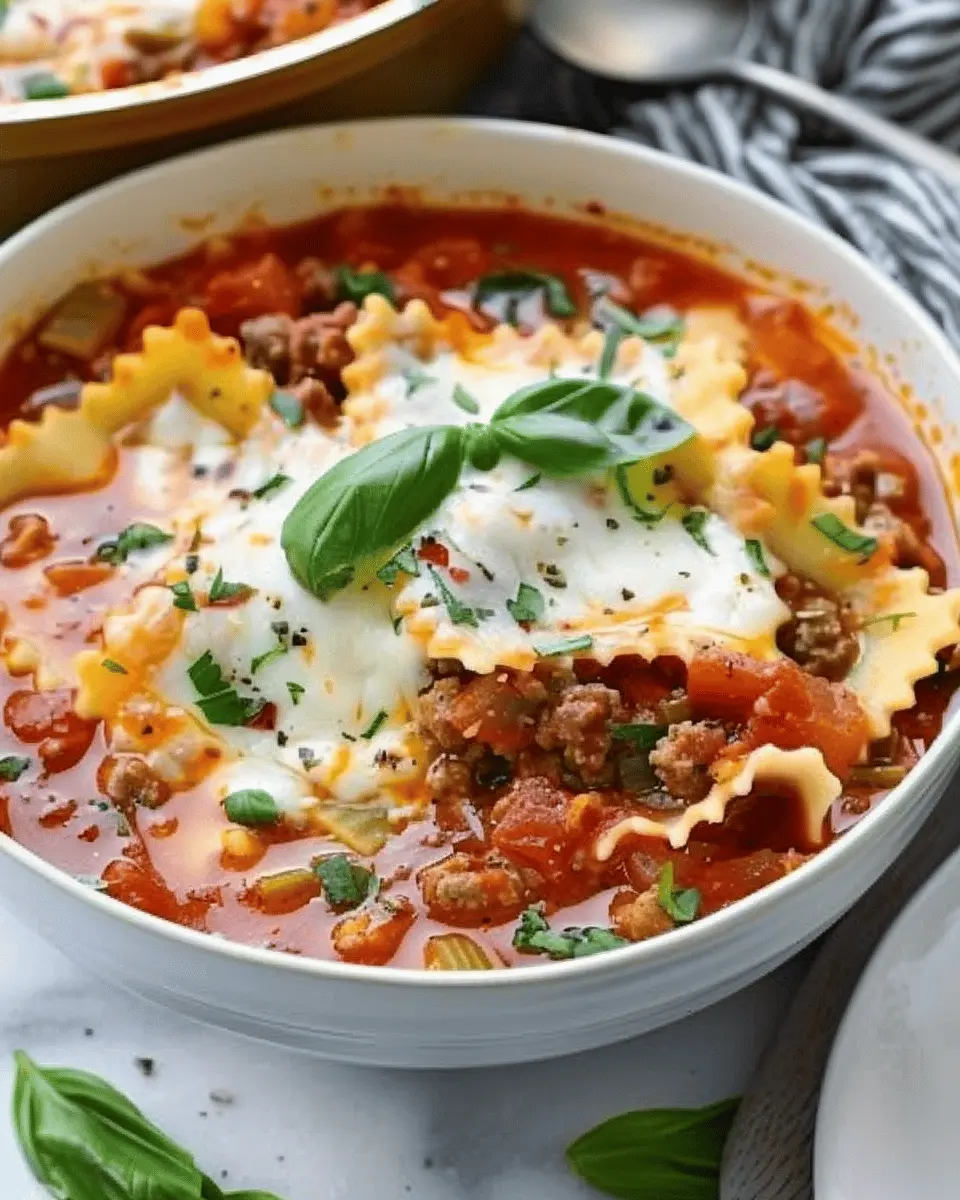 Lasagna Soup: The Best Comfort Food with Turkey Bacon and Chicken Ham