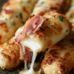 Baked Chicken Ham Cheese Mozzarella Sticks