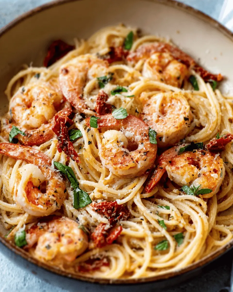 Creamy Mozzarella Shrimp Pasta: Indulgent Flavor with Sun-Dried Tomatoes