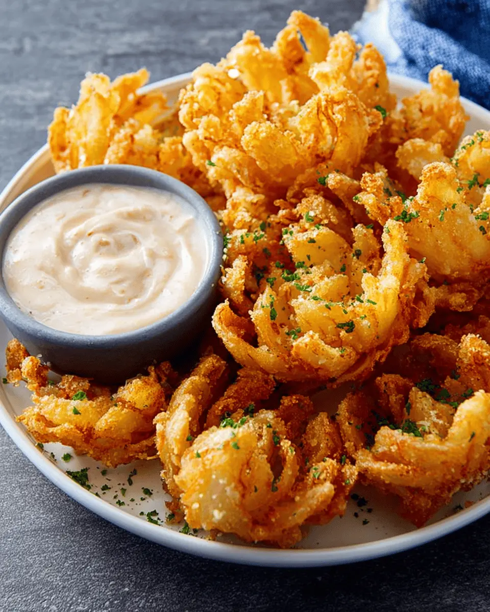 Crispy Blooming Onion Bites: Indulgent Treat with Zesty Sauce