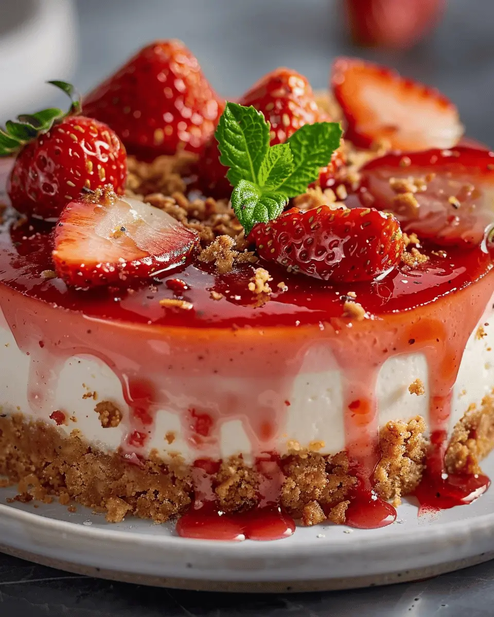 Strawberry Crunch Cheesecake: Easy Indulgence for Sweet Lovers