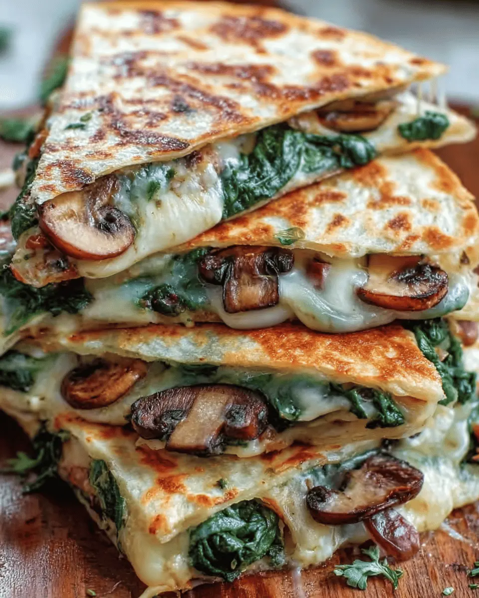 Cheesy Baked Spinach Mushroom Quesadillas for Easy Comfort Food