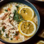 Lemony Greek Chicken + Rice Soup with Dill