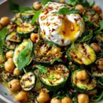 Grilled Zucchini Chickpea Salad with Burrata and Chili Oil