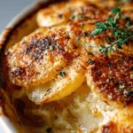 Bubbly, Crispy Potato Gratin with Parmesan & Gruyere