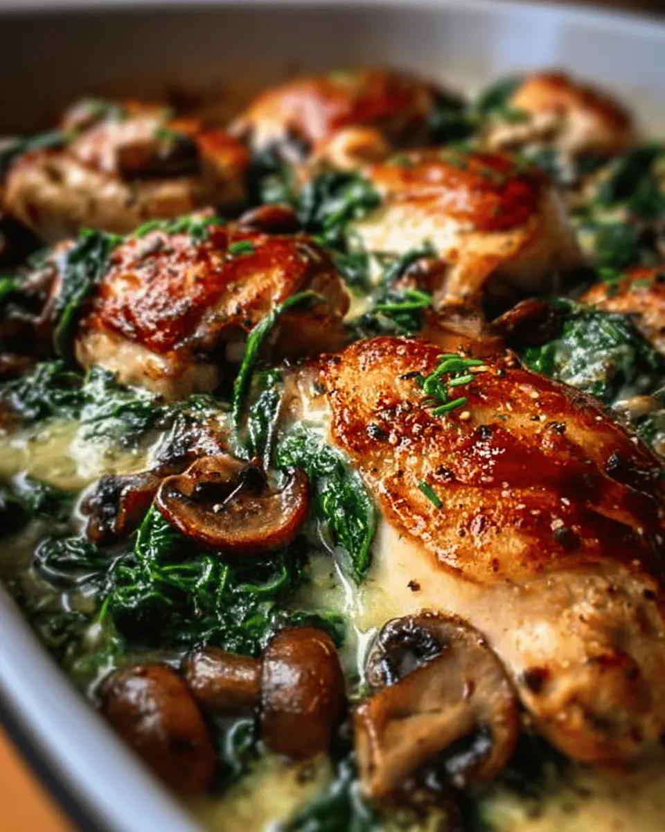 Chicken, Spinach, and Mushroom Low-Carb Oven Dish That’s Easy and Delicious
