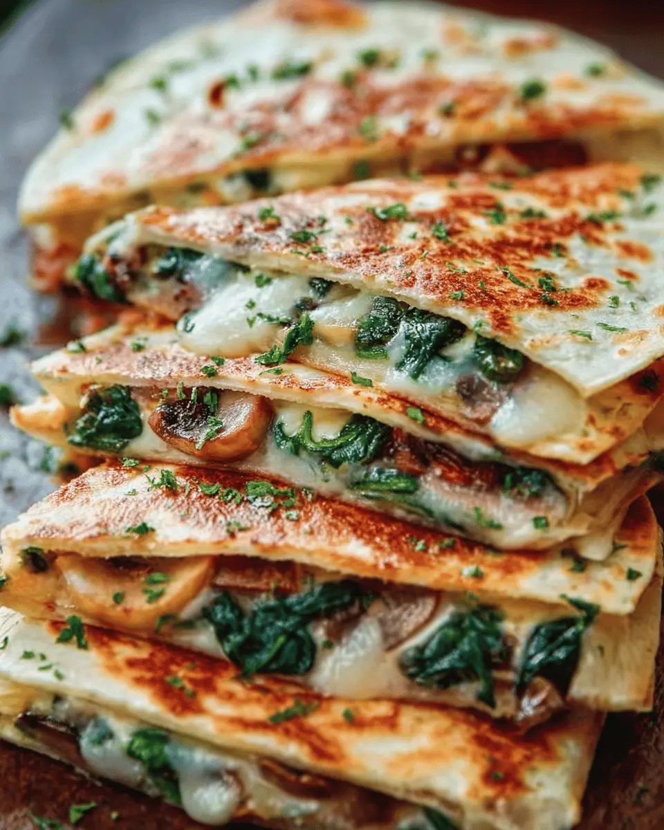 Cheesy Baked Spinach & Mushroom Quesadillas: Easy Comfort Food Delight