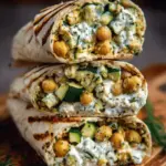 Grilled Zucchini & Feta Chickpea Wrap with Herbed Yogurt
