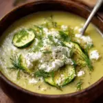 Roasted Zucchini Soup with Feta & Dill