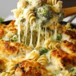 Cheesy Baked Chicken and Broccoli Alfredo Pasta