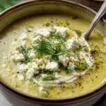 Roasted Zucchini Soup with Feta & Dill