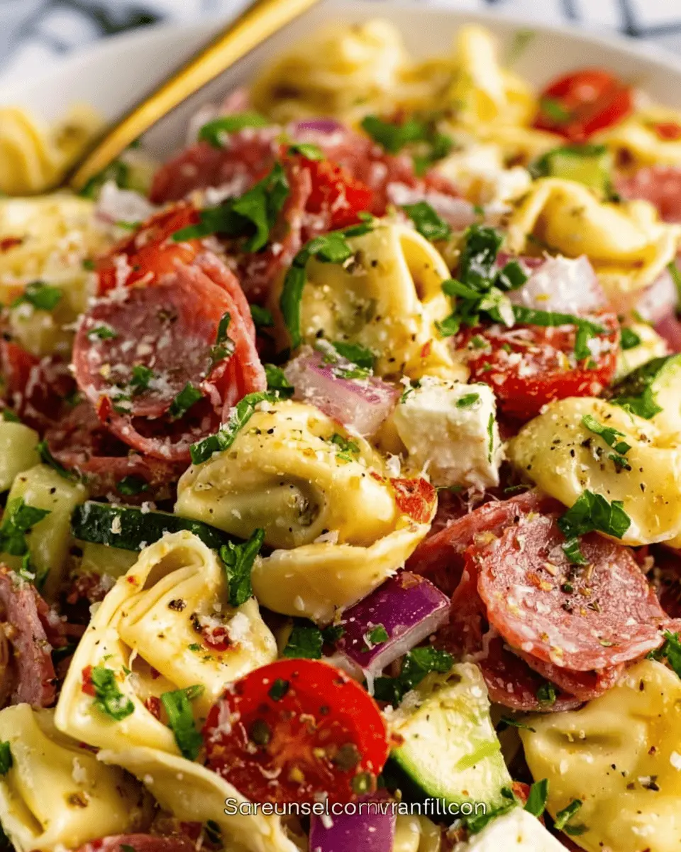 Italian Tortellini Pasta Salad: Easy Recipe with Salami and Mozzarella