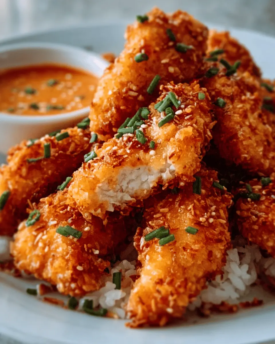 Irresistible Crunch Coconut Chicken with Easy Bang Bang Sauce