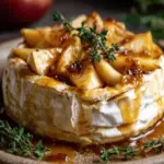Golden Baked Brie with Caramelized Apples and Thyme