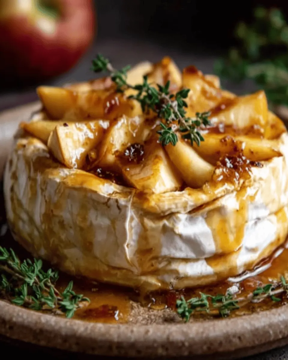 Golden Baked Brie with Caramelized Apples and Thyme: Easy Delight