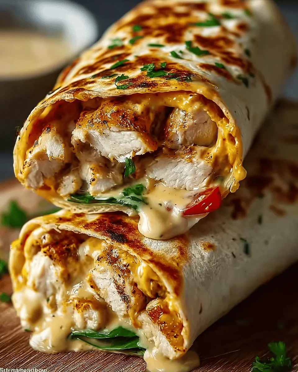 Cheesy Garlic Chicken Wraps: Indulgent Flavor Just for You