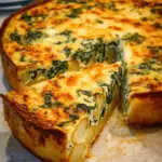 Cheesy Potato & Spinach Quiche