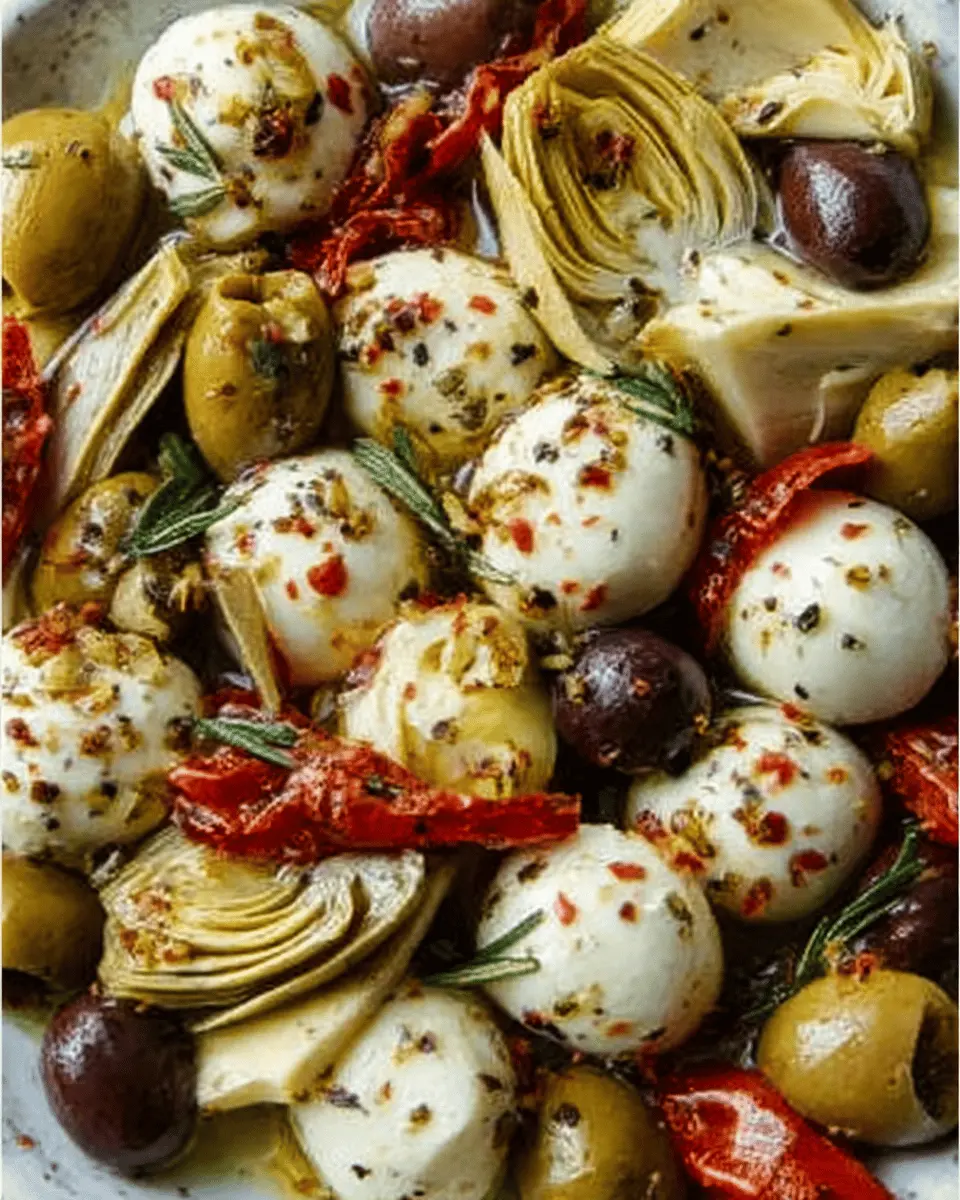 Marinated Mozzarella Balls with Artichokes and Olives: Easy Delight