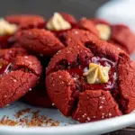 Air Fryer Red Velvet Peanut Butter Blossom Cookies