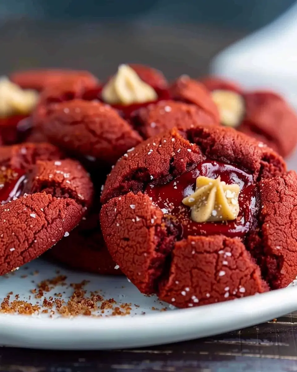 Air Fryer Red Velvet Peanut Butter Blossom Cookies Made Easy