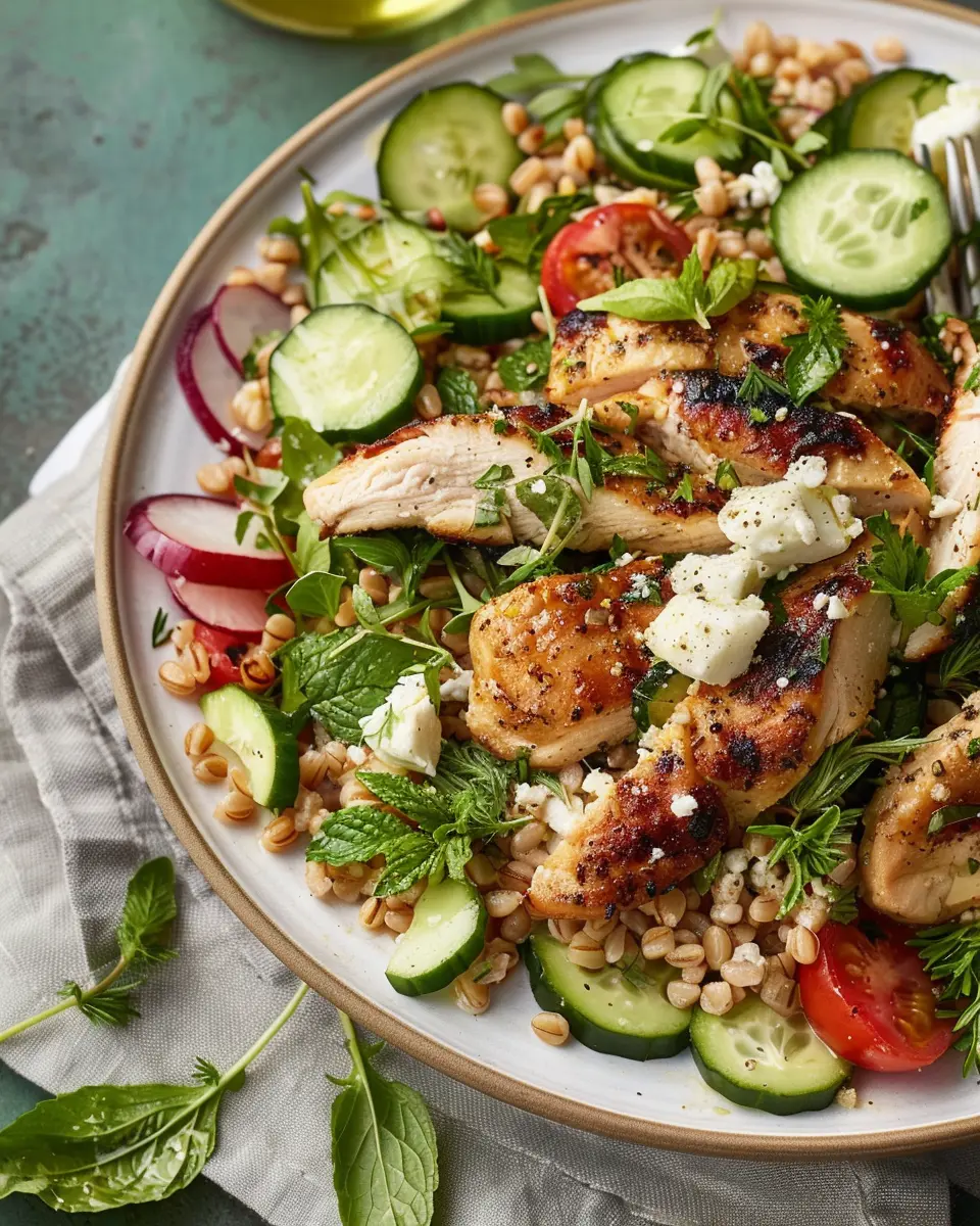 Greek Chicken and Farro Salad: A Healthy and Flavorful Delight