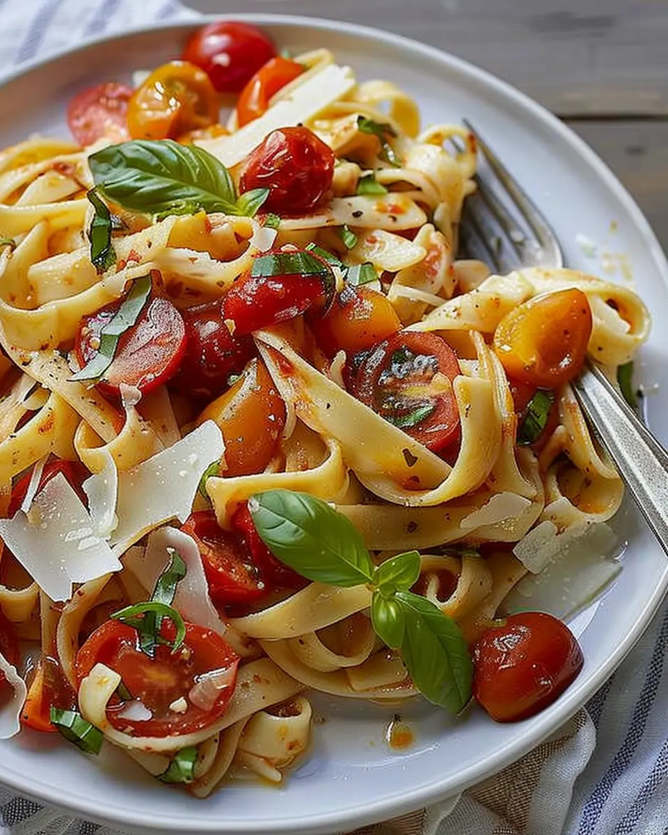 Pasta with Marinated Cherry Tomato Sauce: A Deliciously Easy Delight
