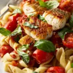 Pasta with Mahimahi, Tomatoes, and Basil
