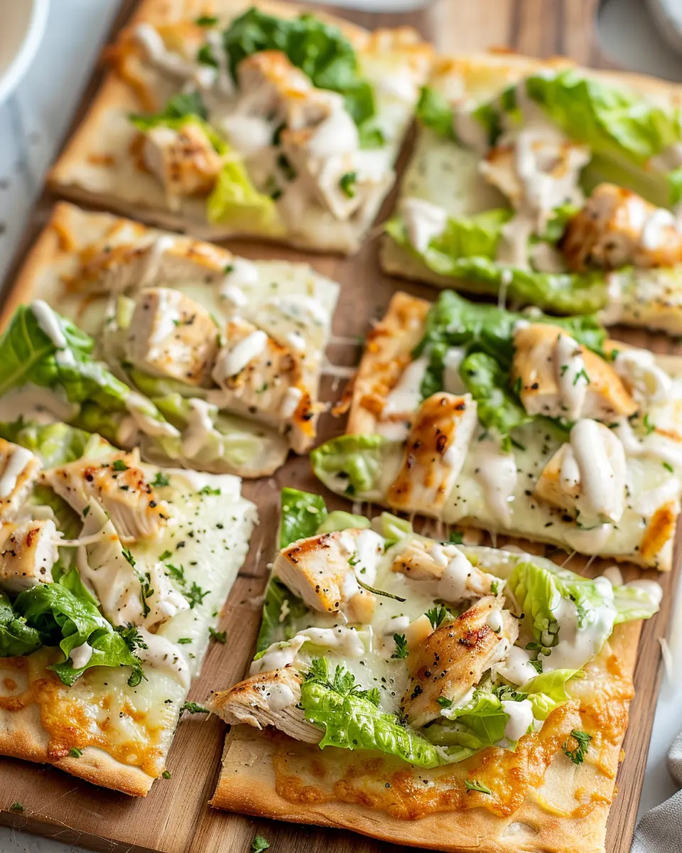 Chicken Caesar Flatbread: A Juicy Twist with Turkey Bacon