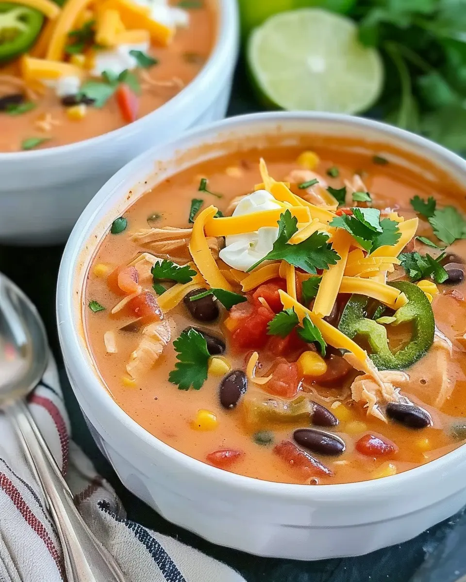 Easy Creamy Chicken Taco Soup: A Cozy Bowl of Bliss