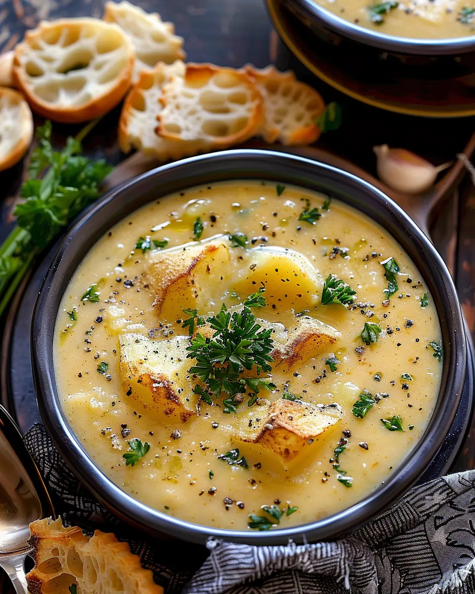 Cheddar Garlic Herb Potato Soup: Easy Comfort with Turkey Bacon