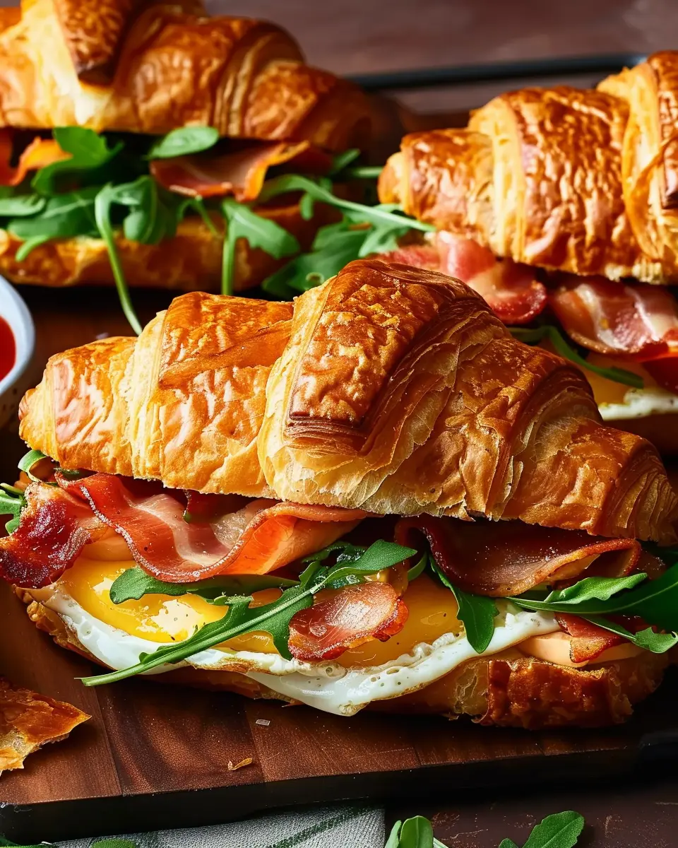 Croissant Breakfast Sandwiches: Easy Turkey Bacon & Chicken Ham Delight