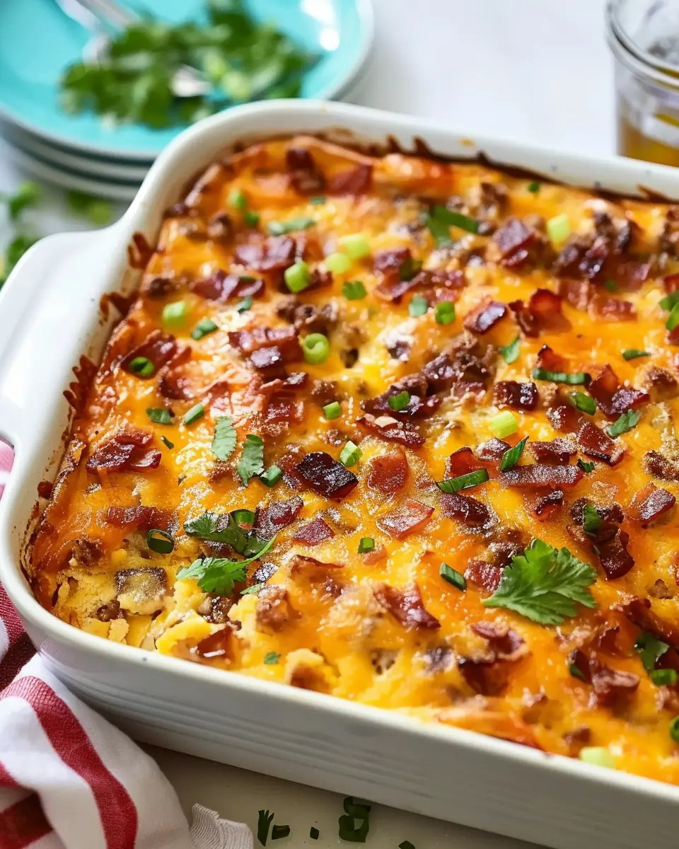Best Breakfast Casserole with Turkey Bacon and Chicken Ham Delight