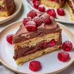Raspberry Snack Cake with Salted Milk Chocolate Frosting