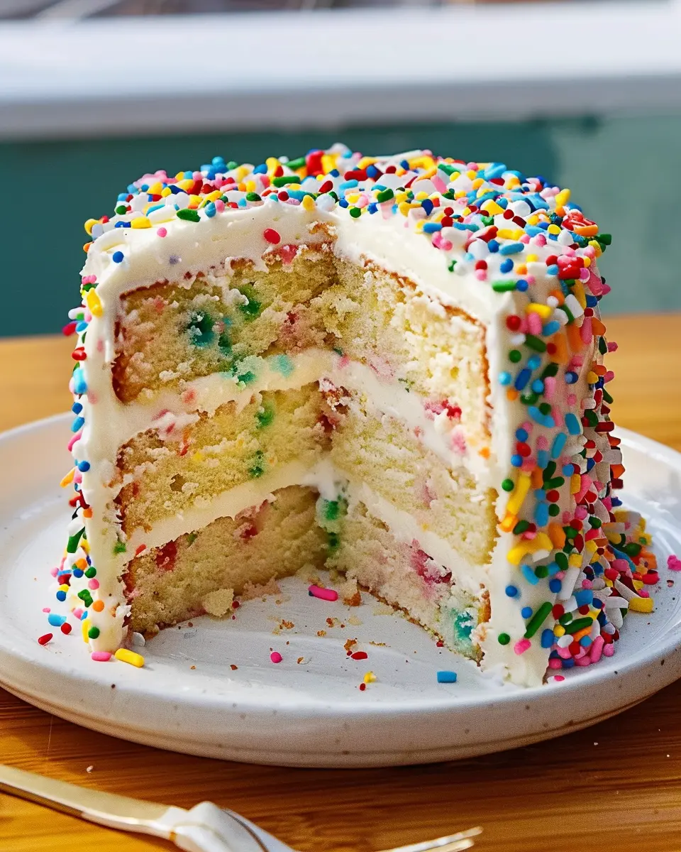 Confetti Cake Delight: Easy Vanilla-Sour Cream Frosting Recipe