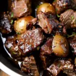 High Protein Slow Cooker Garlic Butter Beef Bites
