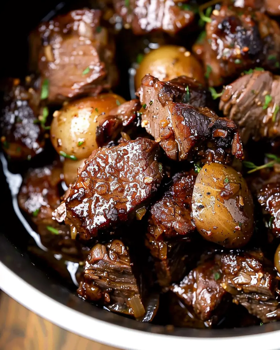 High Protein Slow Cooker Garlic Butter Beef Bites: Easy &amp; Delicious