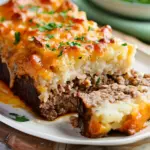Cheesy mash-topped meatloaf