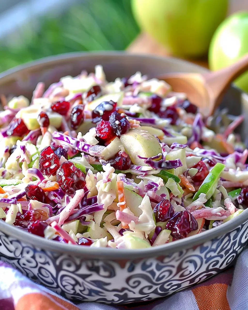 Apple Cranberry Coleslaw: The Best Crunchy Side for Turkey Bacon