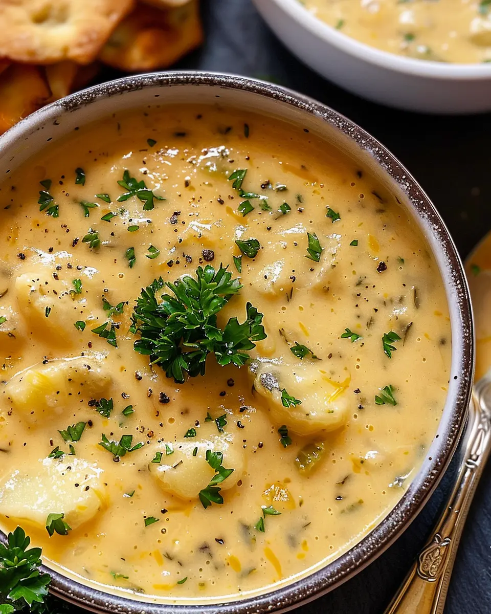 Cheddar Garlic Herb Potato Soup: A Comforting Delight with Turkey Bacon