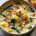 Creamy White Lasagna Soup with Veggies