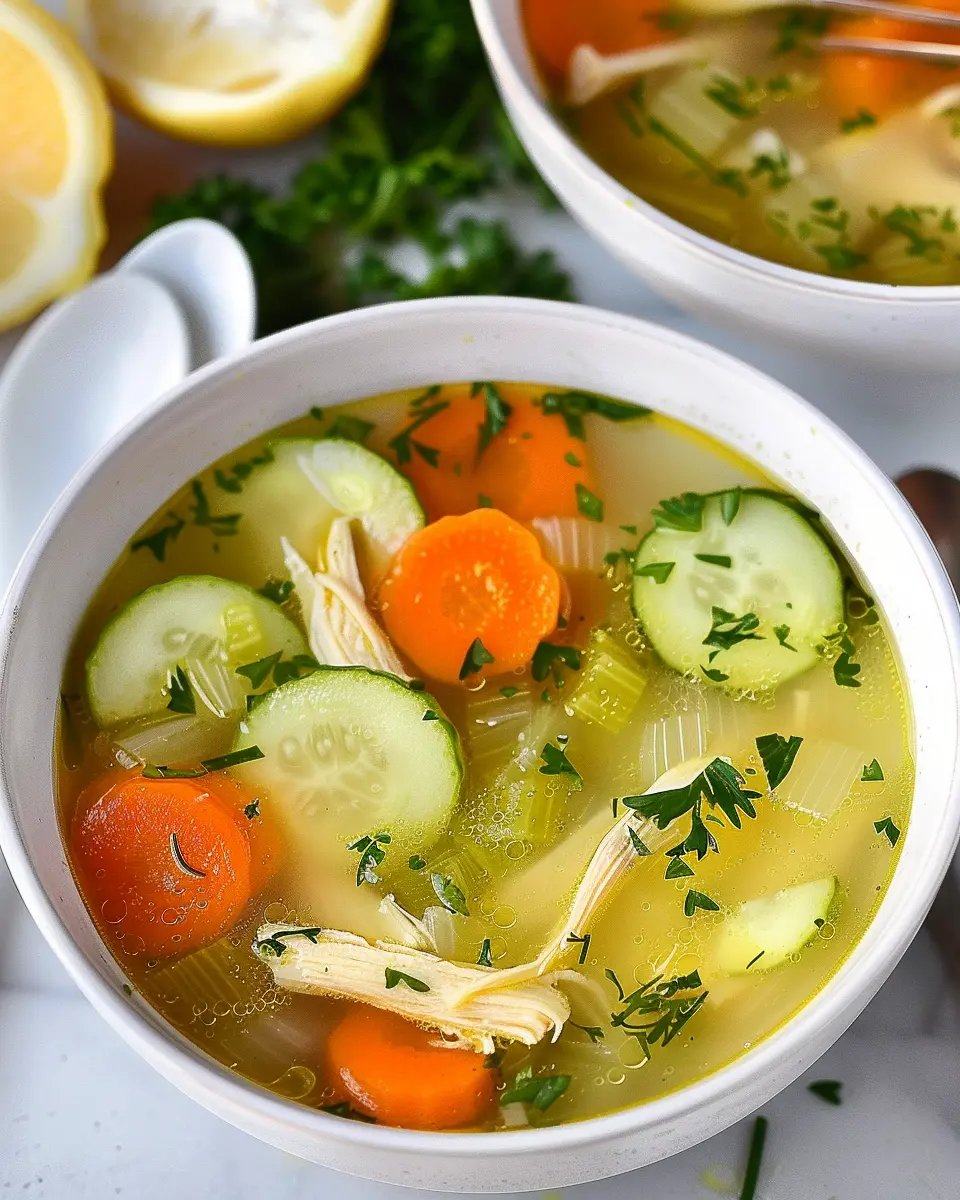Healthy Chicken Soup: Cozy Comfort with Turkey Bacon & Veggies