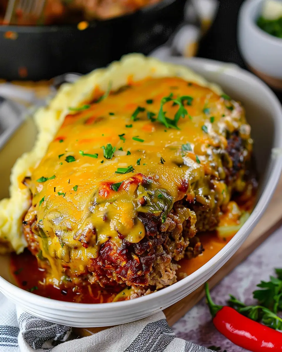 Meatloaf with Mashed Potatoes and Cheese: A Comforting Delight
