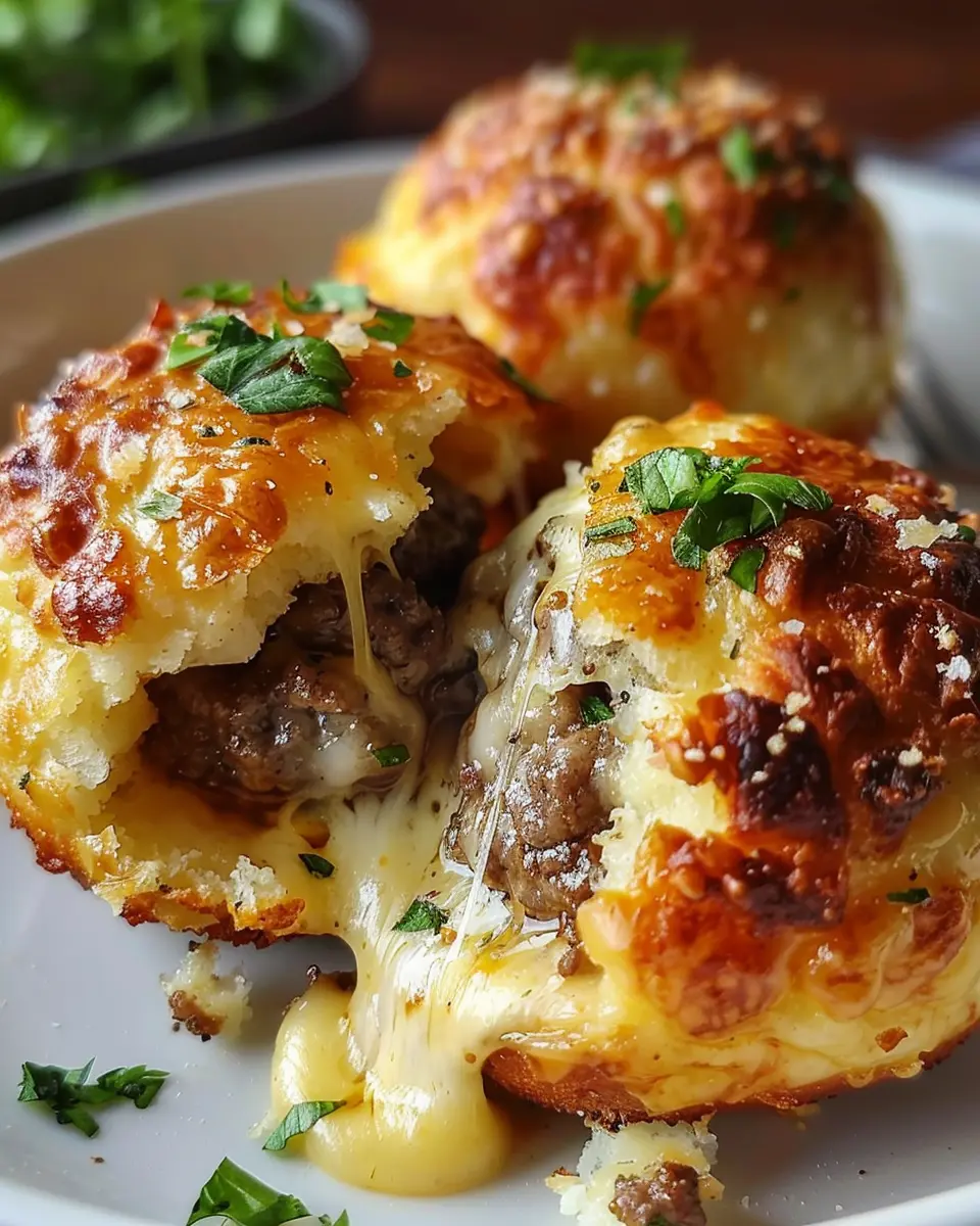 Garlic Parmesan Cheeseburger Bombs: The Best Turkey Bacon Treat