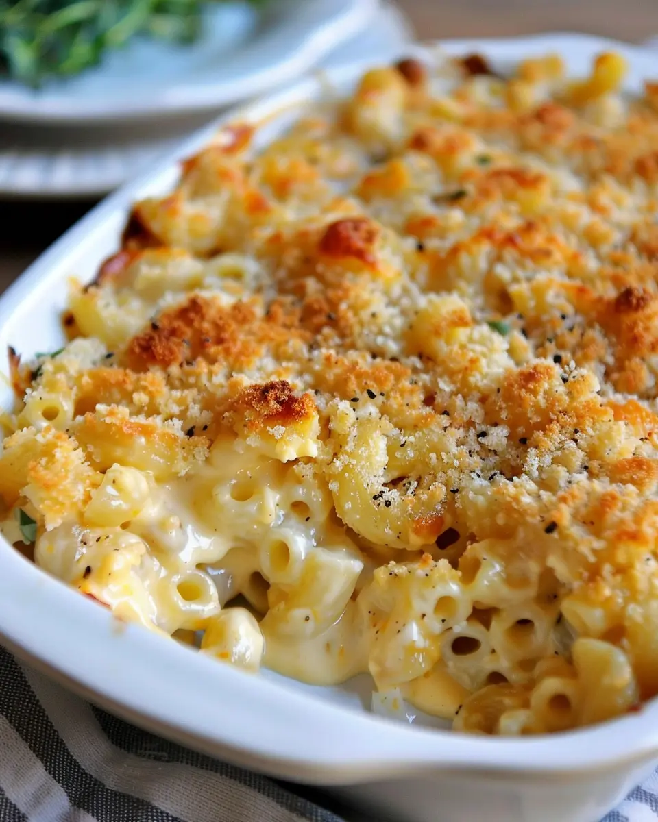 The Best Homemade Baked Mac and Cheese with Turkey Bacon and Chicken Ham