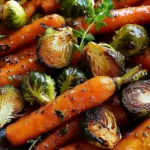Crispy Maple Glazed Carrots and Brussel Sprouts