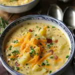Potato Soup with Roasted Garlic Cheddar Cheese