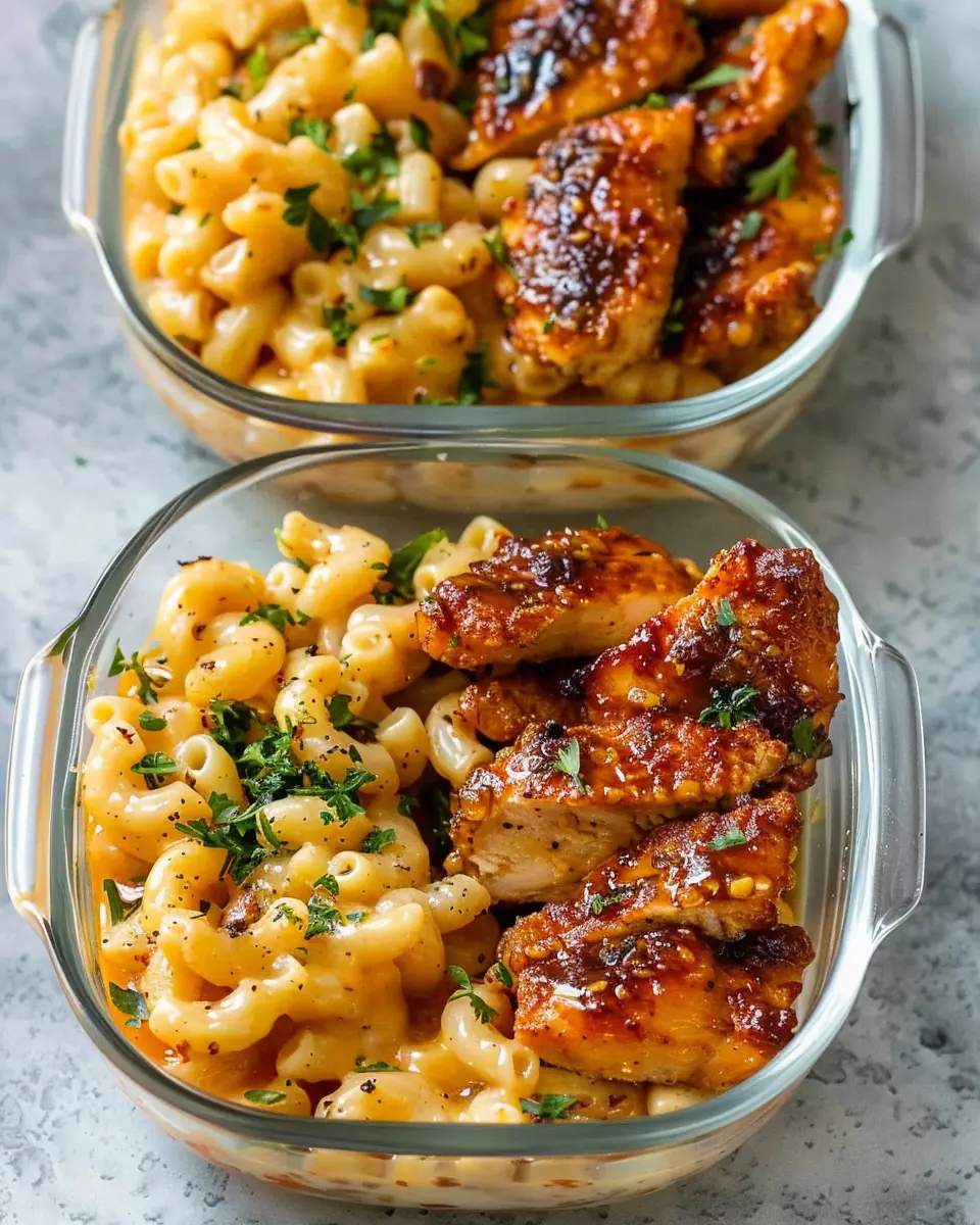 High Protein Honey Garlic Butter Chicken with Mac &amp; Cheese Bliss