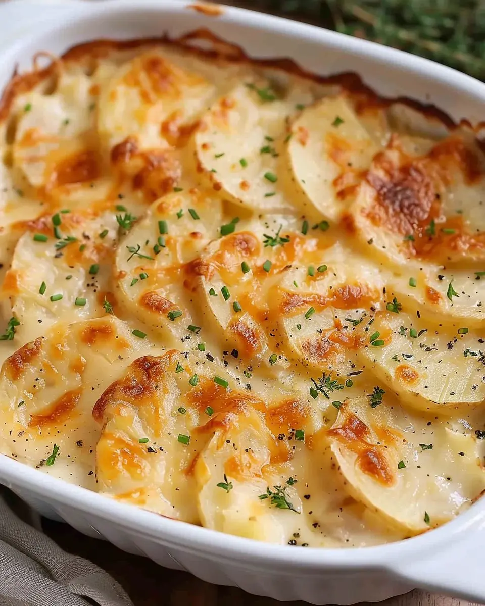 Scalloped Potatoes with Turkey Bacon and Creamy Chicken Ham Delight