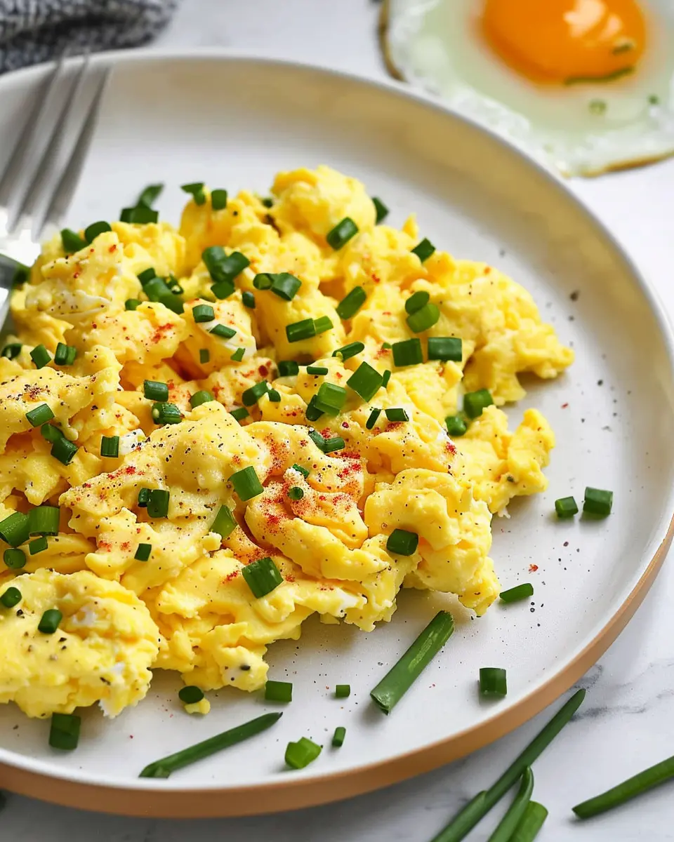 Easy High Protein Cottage Cheese Scrambled Eggs with Turkey Bacon
