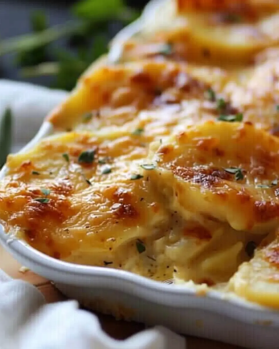 Cheesy Scalloped Potatoes with Turkey Bacon: A Comforting Delight